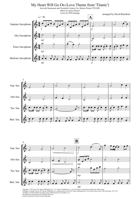 My Heart Will Go On (Love Theme from Titanic) (arr. David Burndrett)