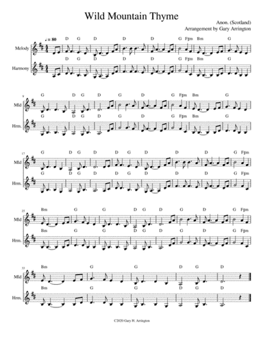 Wild Mountain Thyme (arr. Gary H. Arrington)