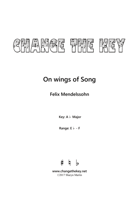 On wings of Song - Ab Major (arr. Change the Key)