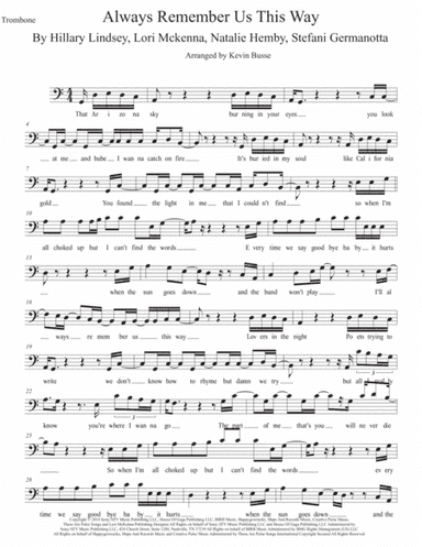 Always Remember Us This Way (arr. Kevin Busse)
