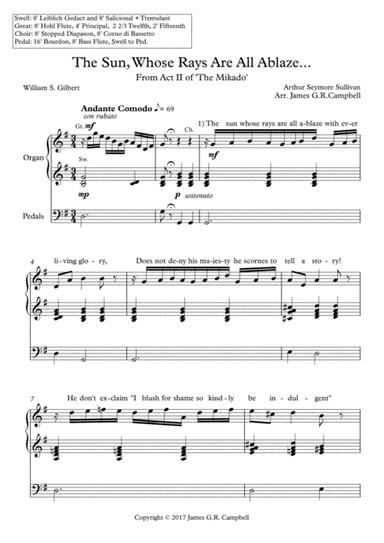 The Sun, Whose Rays are All Ablaze (Act II - The Mikado) (arr. James G.R. Campbell)