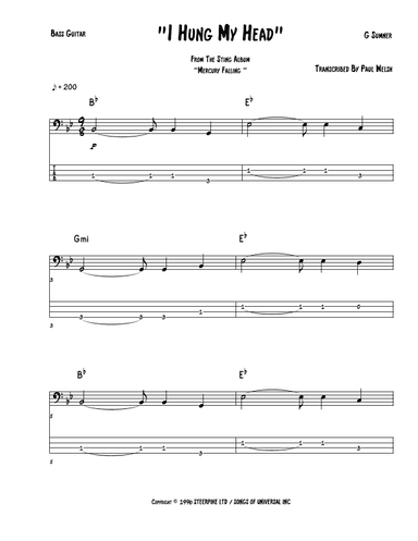 I Hung My Head (arr. Accubass)
