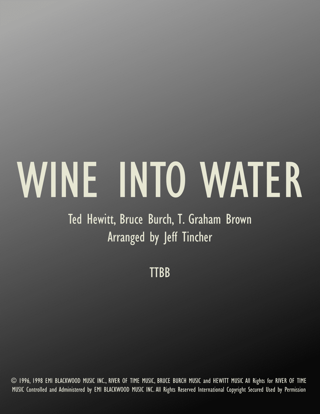 Wine Into Water (arr. Jeff Tincher)