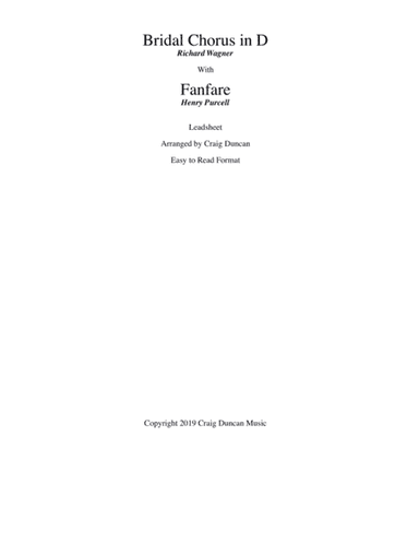 Bridal Chorus in D with Fanfare lead sheet (arr. Craig Duncan)