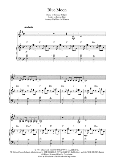 Blue Moon (arr. Kaiserin Rebecca)