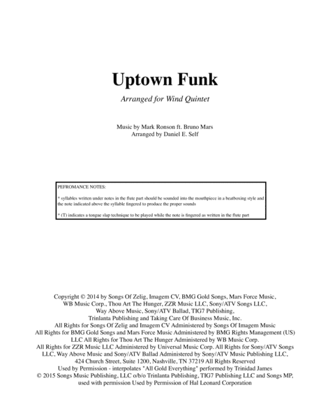 Uptown Funk (arr. Daniel E. Self)