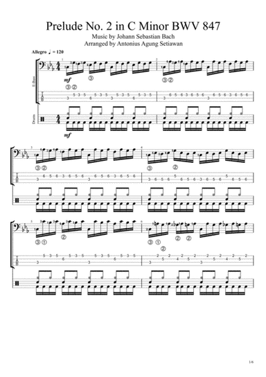 Prelude No. 2 in C Minor BWV 847 (Electric Bass Etude) (arr. Antonius Agung Setiawan)