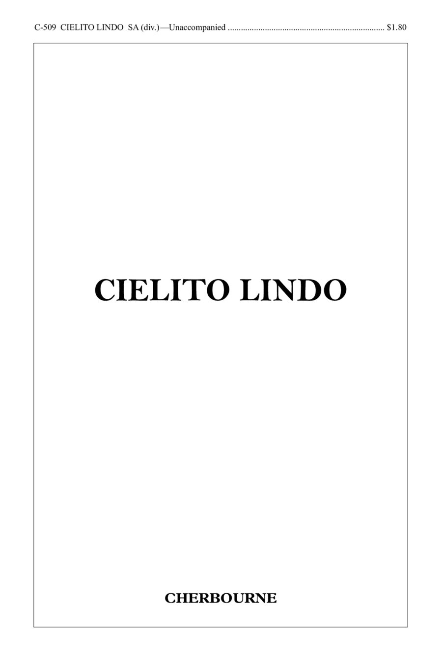 Cielito Lindo (arr. Ralph B. Woodward)