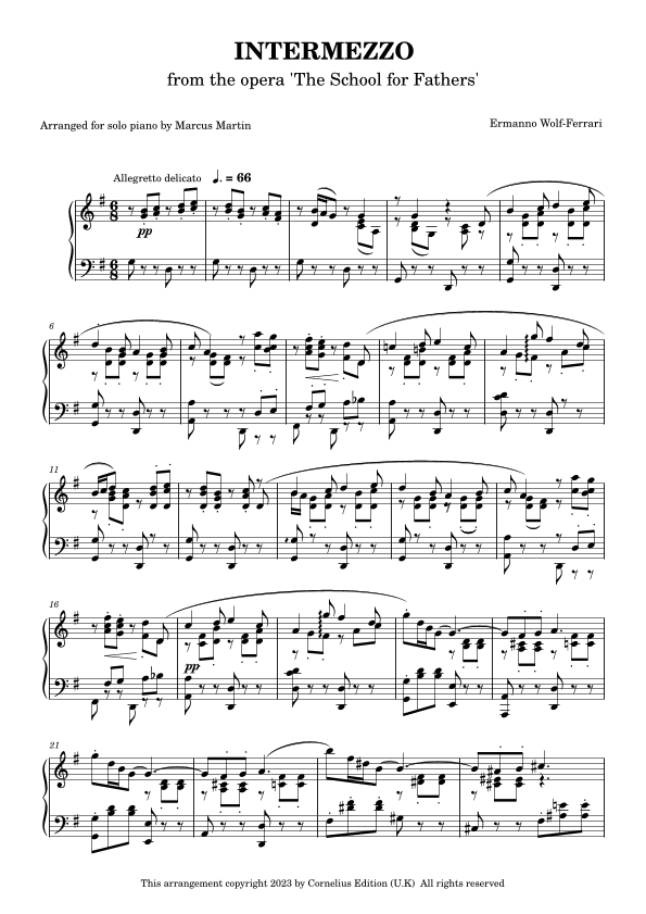 Intermezzo from 'The School for Fathers" (arr. Marcus Martin)