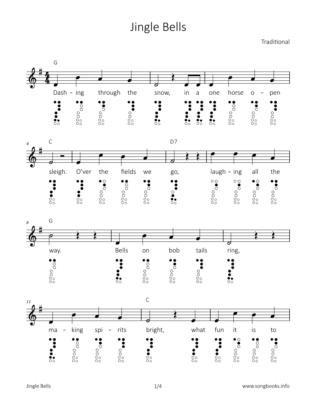 Jingle Bells (arr. songbooks.info)