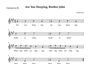 Are You Sleeping, Brother John (Easy) (arr. Wesley S. SIlva)