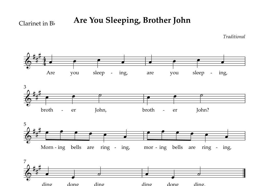Are You Sleeping, Brother John (Easy) (arr. Wesley S. SIlva)
