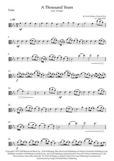 A Thousand Years (arr. Fabio Britto)