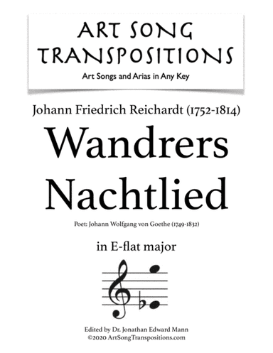 REICHARDT: Wandrers Nachtlied (transposed to E-flat major) (arr. ArtSongTranspositions.com)