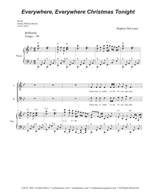Everywhere, Everywhere Christmas Tonight (SATB)