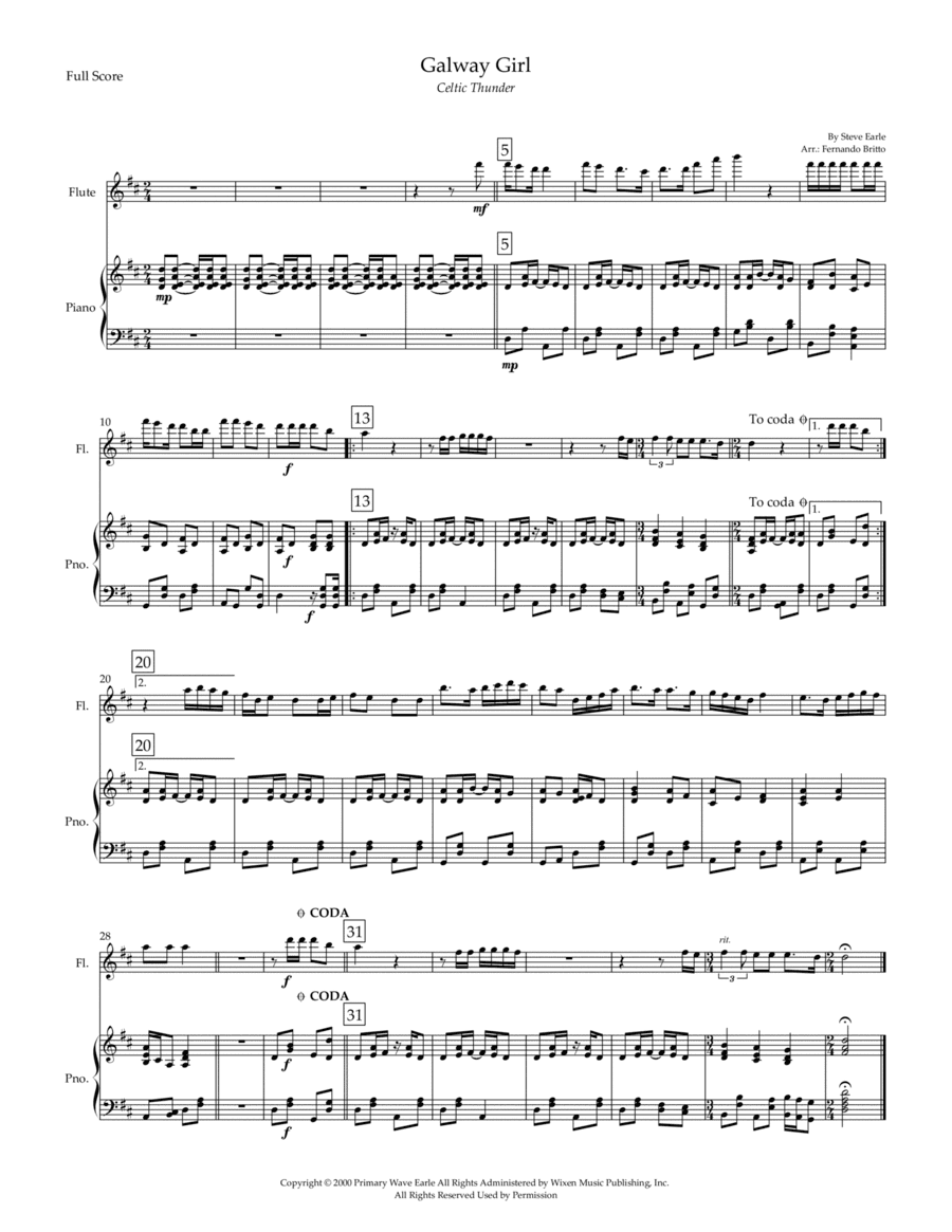 Galway Girl (arr. Fernando Britto)