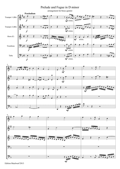 Prelude and Fugue in D minor (arr. Edition Maulwurf)