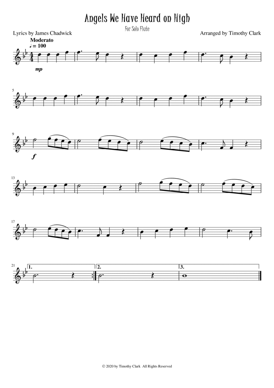 Angels We Have Heard On High (30) (arr. Timothy Clark)