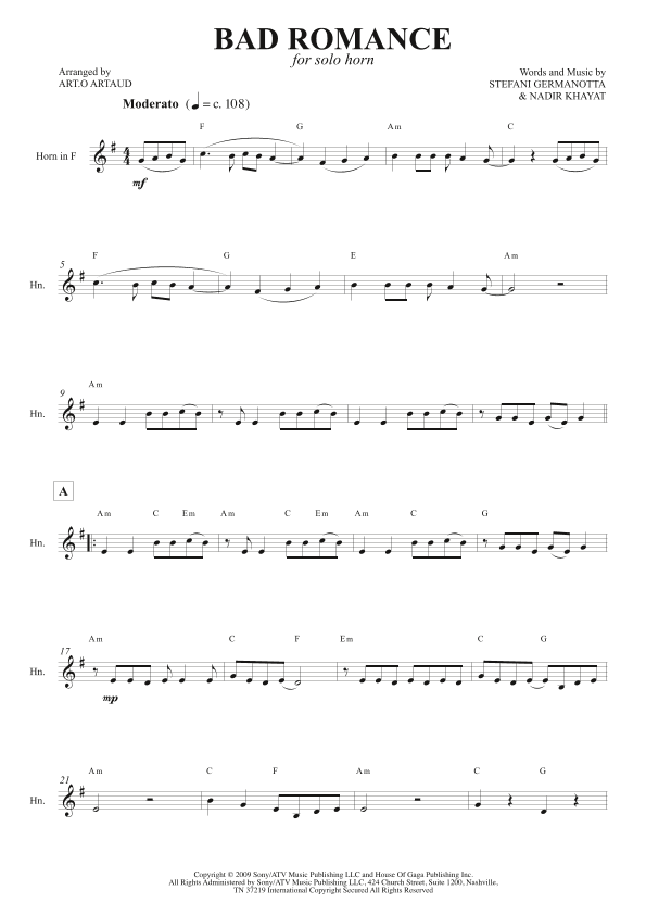 Bad Romance (arr. Art.o Artaud)