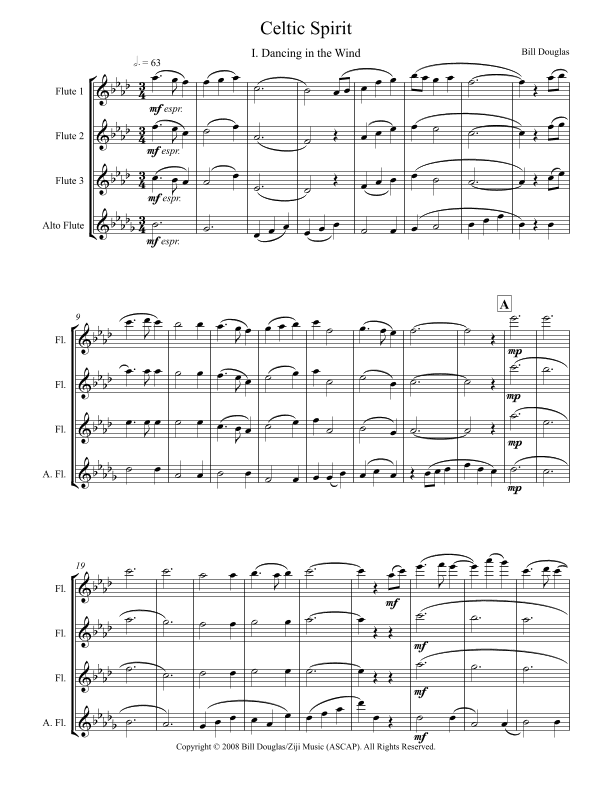 Celtic Spirit for Flute Quartet