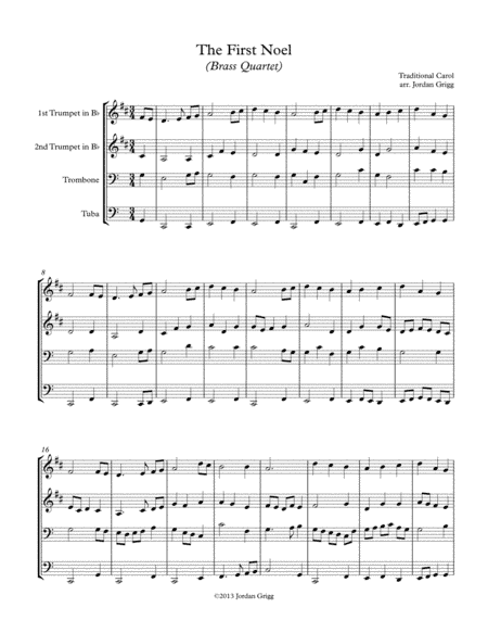 The First Noel (Brass Quartet) (arr. Jordan Grigg)