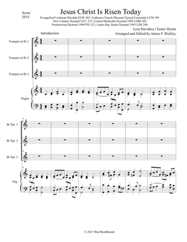 Festival Hymn Setting Easter 2015 Christ The Lord Is Risen Today (arr. James F. Rickley)