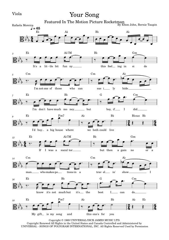 Your Song (arr. Rafaela Moreira)