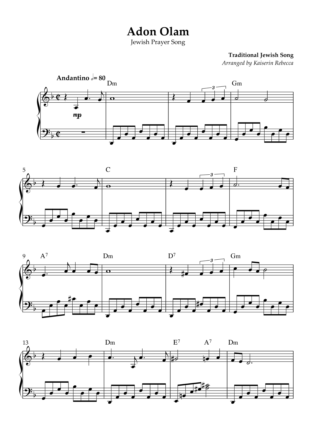 Adon Olam (Eternal Master) (arr. Kaiserin Rebecca)