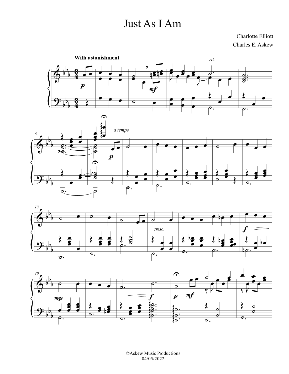 Just As I Am - AWV 6 (arr. Charles E. Askew)