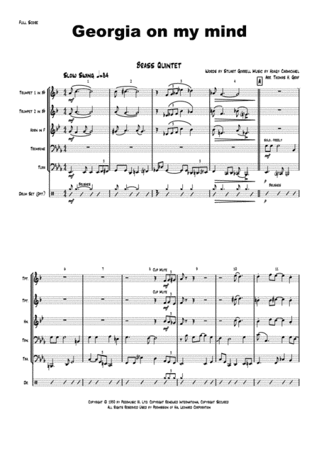 Georgia On My Mind (arr. Thomas H. Graf)