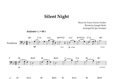 Silent Night For Trombone Solo (arr. Jps Arranjos)