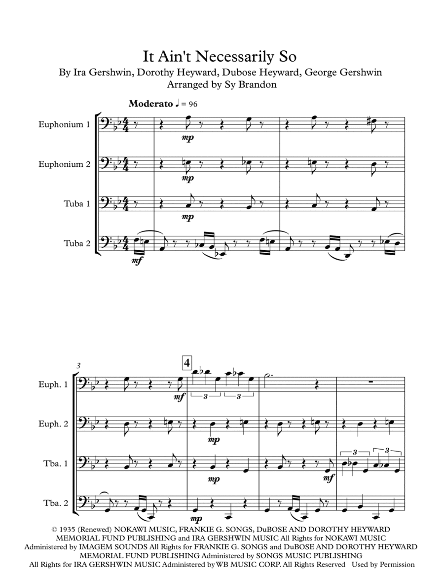 It Ain't Necessarily So (arr. Sy Brandon)