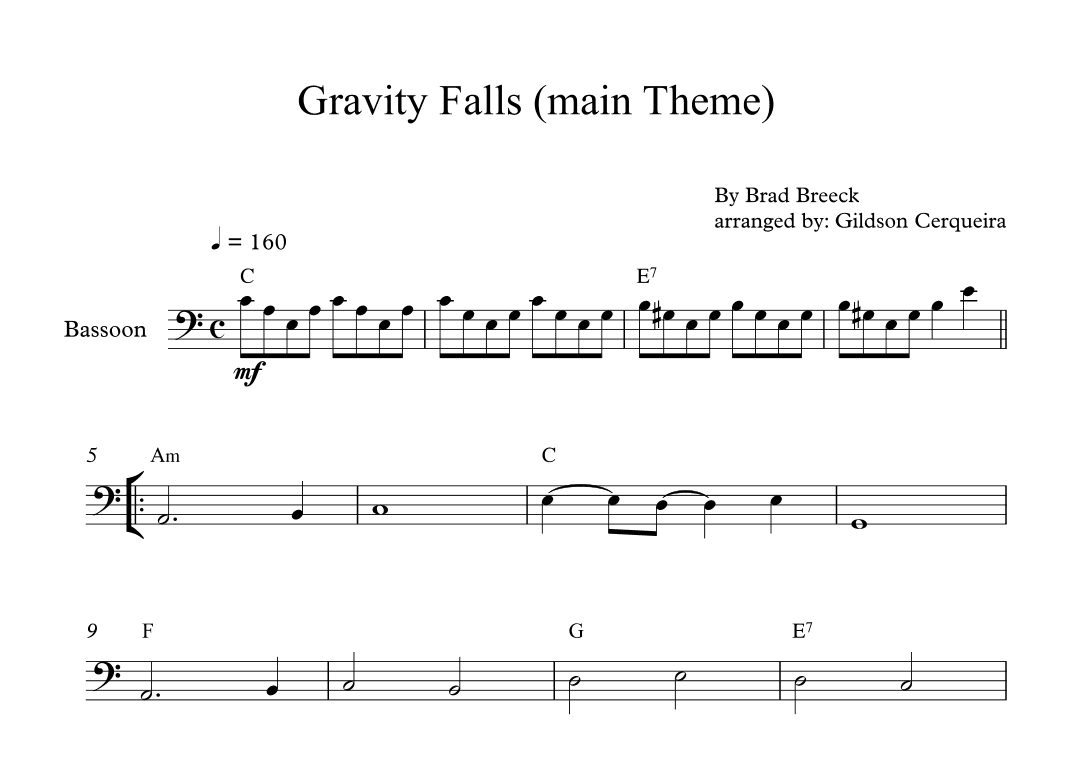 Gravity Falls (main Theme) (arr. Gildson Cerqueira)