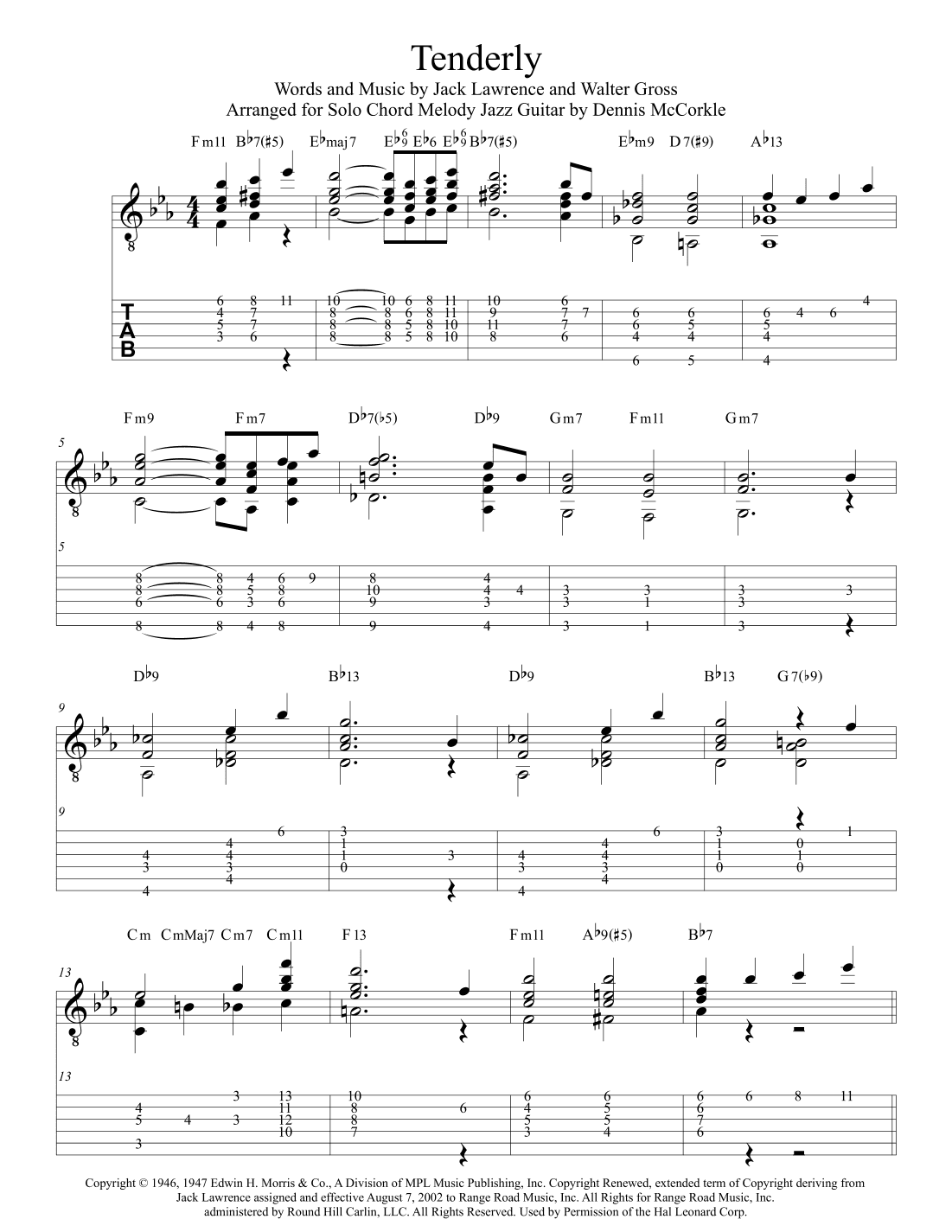 Tenderly (arr. Dennis McCorkle)