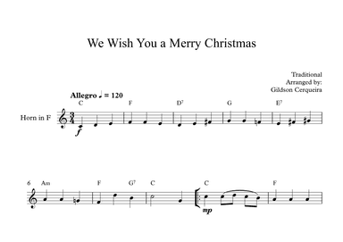 We Wish You a Merry Christmas (arr. Gildson Cerqueira)