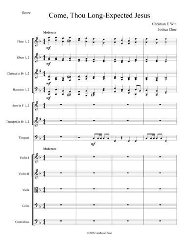 Come, Thou Long-Expected Jesus (arr. Joshua Choe)