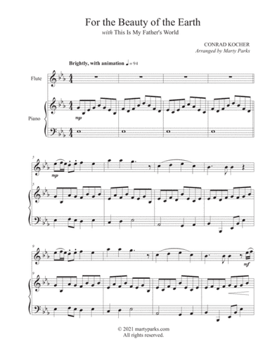 For the Beauty of the Earth (Flute-Piano) (arr. Marty Parks)