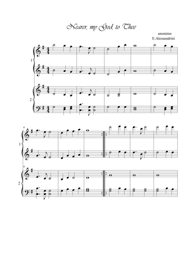 Nearer my God to Thee. Piano 4 hands (arr. Ester Alessandrini)