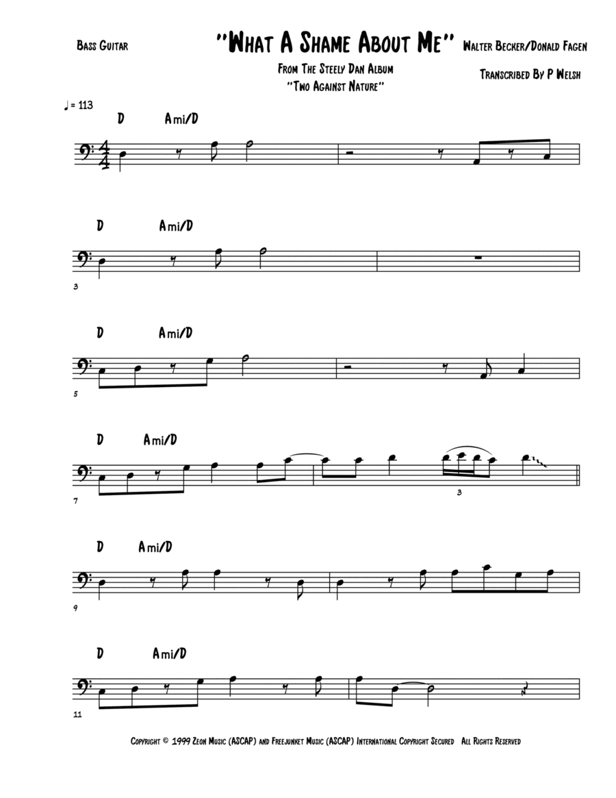 What A Shame About Me (arr. Accubass)