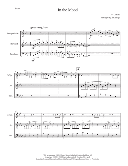 In The Mood (arr. Jim Bicigo)