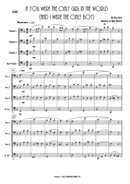 If You Were The Only Girl In The World (arr. Andy Derrick)