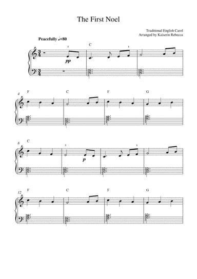 The First Noel (easy version) (arr. Kaiserin Rebecca)