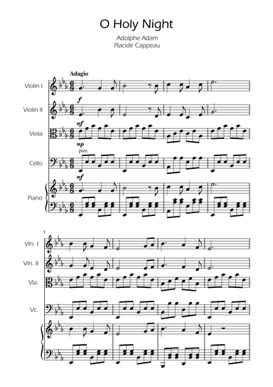 O Holy Night - String Quartet w/ Piano (arr. Ygor Nunes)