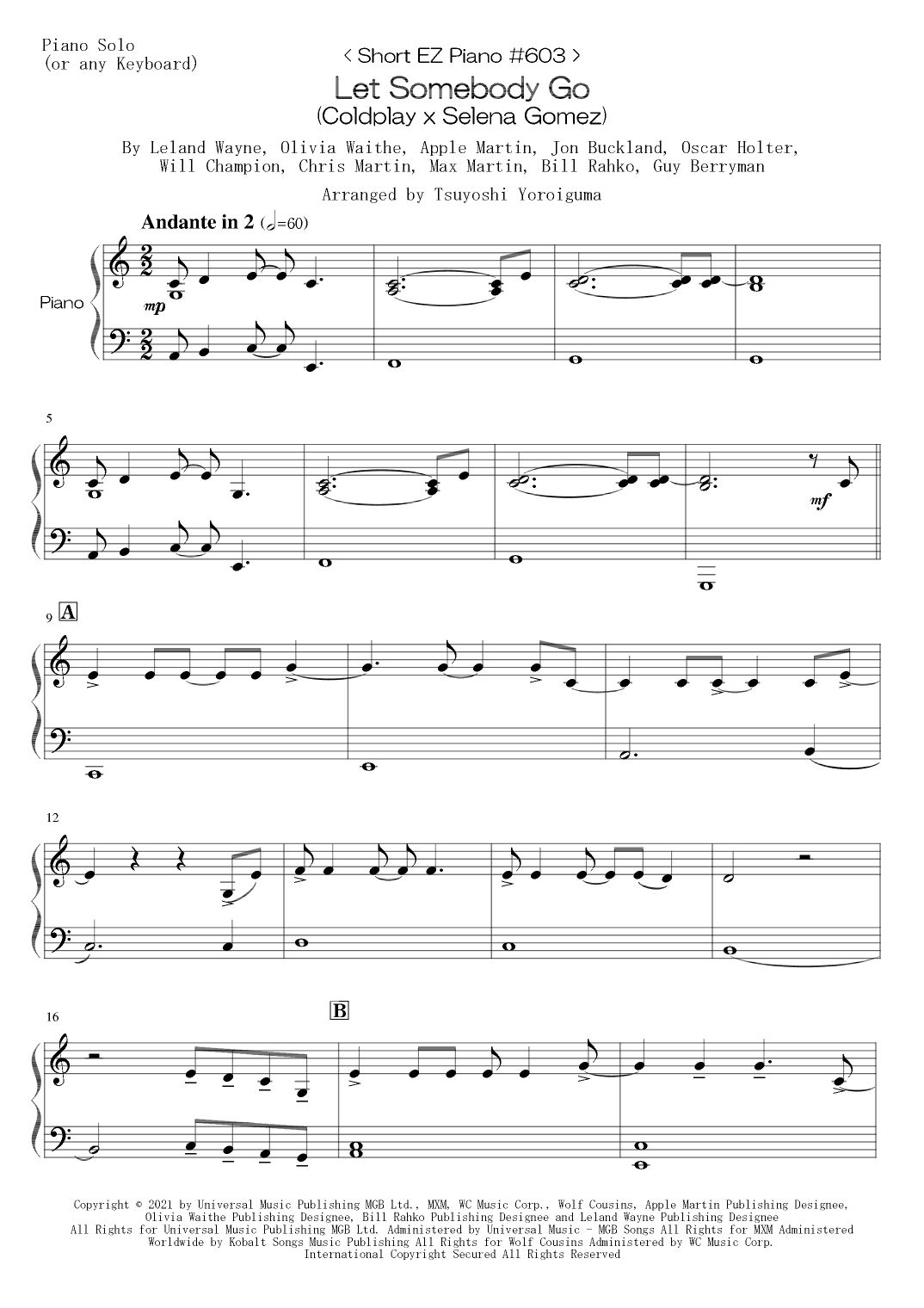 Let Somebody Go (arr. Tsuyoshi Yoroiguma)