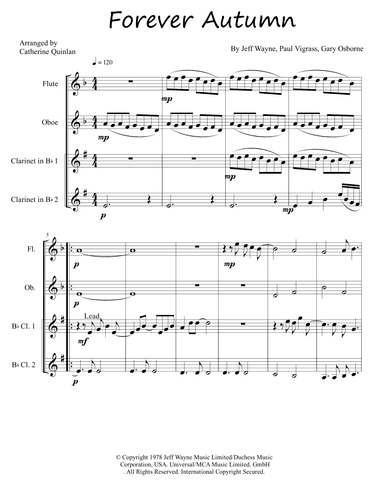 Forever Autumn (arr. Catherine Quinlan)
