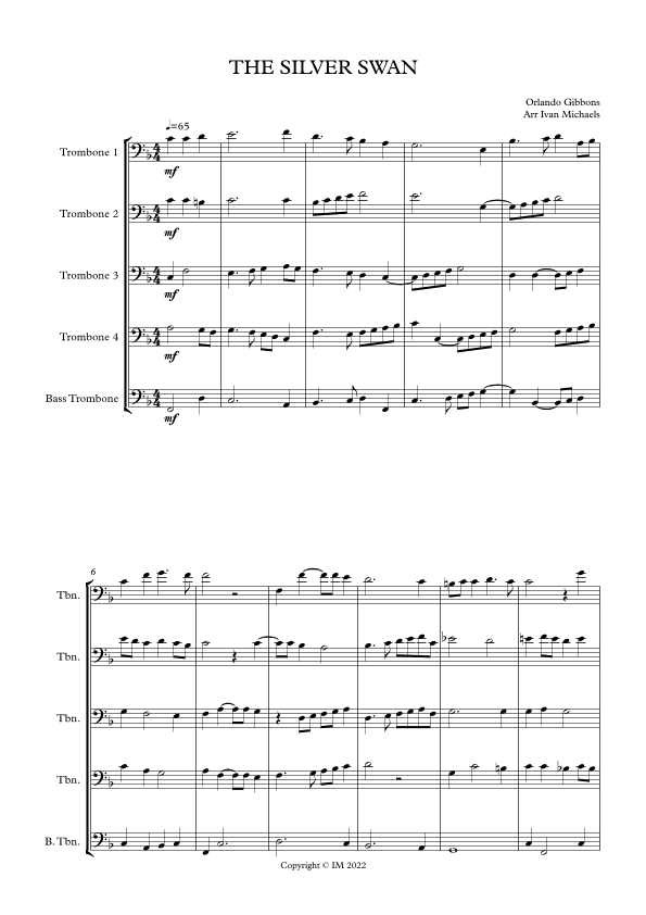 The Silver Swan (arr. Ivan Michaels)
