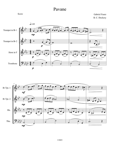 Pavane (Brass Quartet) (arr. B. C. Dockery)