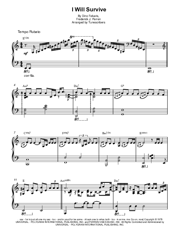 I Will Survive (arr. Tunescribers)