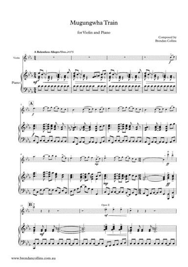 Mugungwha Train for Violin Solo and Piano