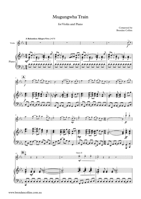 Mugungwha Train for Violin Solo and Piano